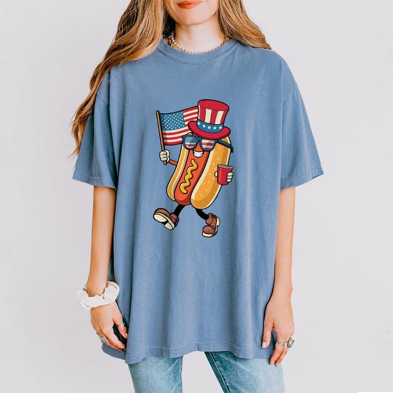 Hotdog Sunglasses American Flag Shirt Funny USA Funny 4th July Cofmort Fourth July Shirt Independence Day Celebration USA Pride Shirt Retro 4th July Comfortable Casual Top T-Shirts, Hoodie, Sweatshirt - T-Shirt, Sweatshirt, Hoodie