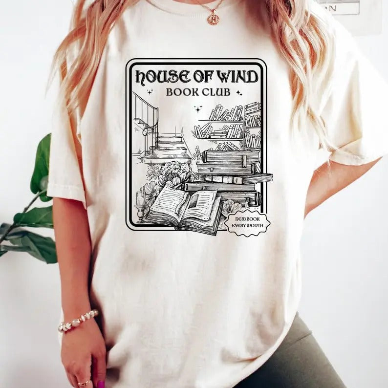 House Wind Book Club Shirt ACOTAR Shirt Night Court Velaris Shirt House Wind Library Shirt Sarah J Maas . Shirt Bookish Cotton Casual Basic T-Shirts, Hoodie, Sweatshirt - T-Shirt, Sweatshirt, Hoodie