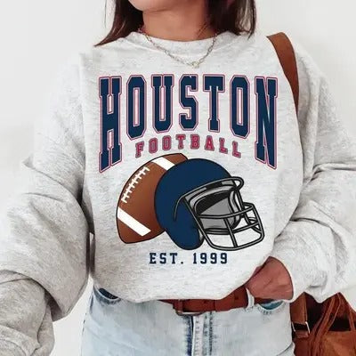 Houston Football Vintage Houston Football Fan Cotton Fit T-Shirts, Hoodie, Sweatshirt - T-Shirt, Sweatshirt, Hoodie