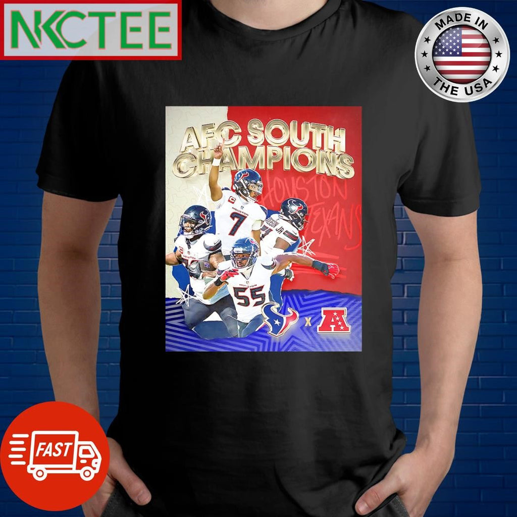 Houston Texans Are Afc South Champions photo shirt Unisex T-shirt, Sweatshirt, Hoodie, Long Sleeve Tee - T-Shirt, Sweatshirt, Hoodie