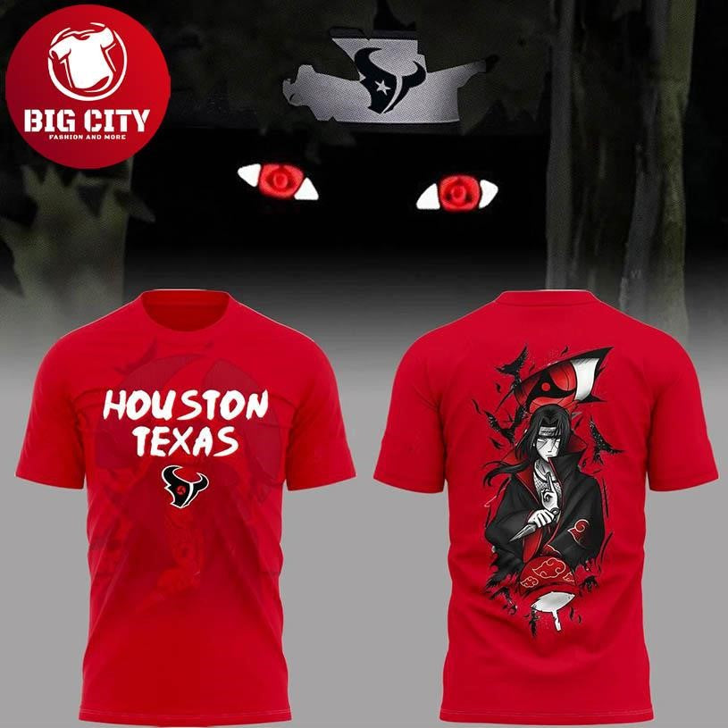 Houston Texas x Uchiha Itachi 2025 Two Sided Shirt Unisex T-shirt, Sweatshirt, Hoodie, Long Sleeve Tee - T-Shirt, Sweatshirt, Hoodie
