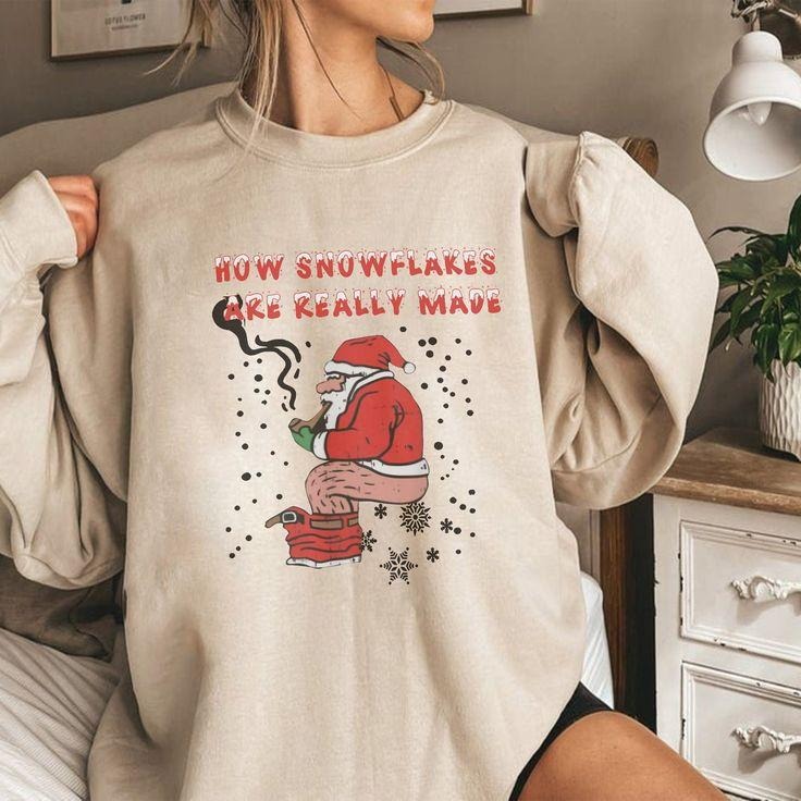 How Snowflake Are Really Made Funny Funny Snowman Santa Winter Santa Claus T-Shirts, Hoodie, Sweatshirt - T-Shirt, Sweatshirt, Hoodie