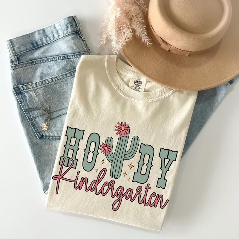 Howdy Kindergarten Teacher Shirt Rodeo Teacher Shirt Kindergarten Teacher Team Shirt Western Teacher Teacher Cowgirl Comfort Colors Shirt T-Shirts, Hoodie, Sweatshirt - T-Shirt, Sweatshirt, Hoodie