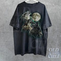 Howling Wolves Vintage 90s Shirt Wolf Moon Wild Free Loyal Wolf Shirt Grey Wolf Washed Oversize Distressed Retro Shirt T-Shirts, Hoodie, Sweatshirt - T-Shirt, Sweatshirt, Hoodie