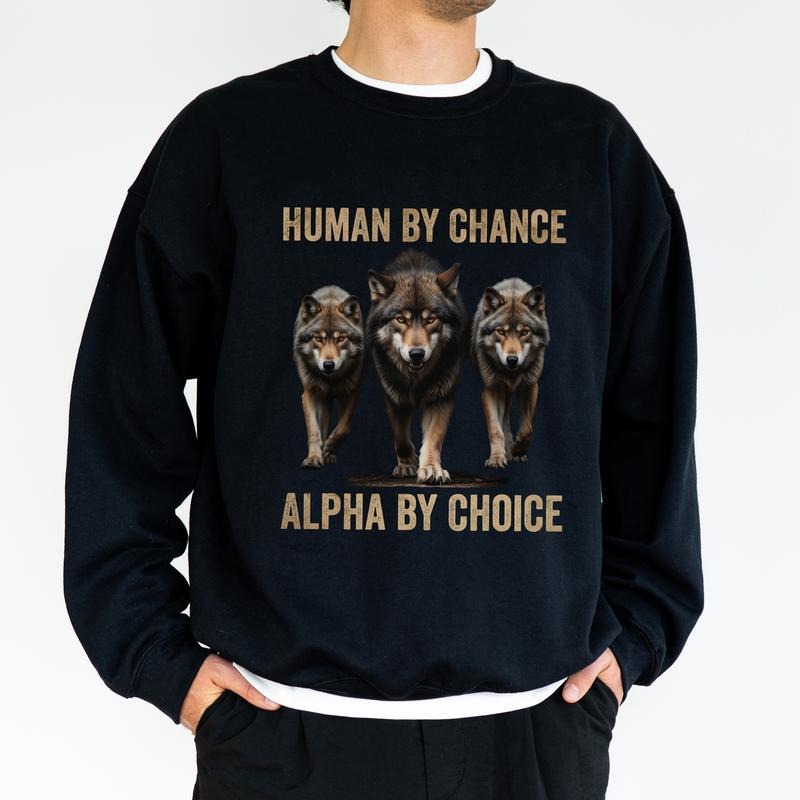 Human Chance Alpha Choice Vintage Inspirational Dad Wolves Vintage 90s Long Sleeved Husband T-Shirts, Hoodie, Sweatshirt - T-Shirt, Sweatshirt, Hoodie