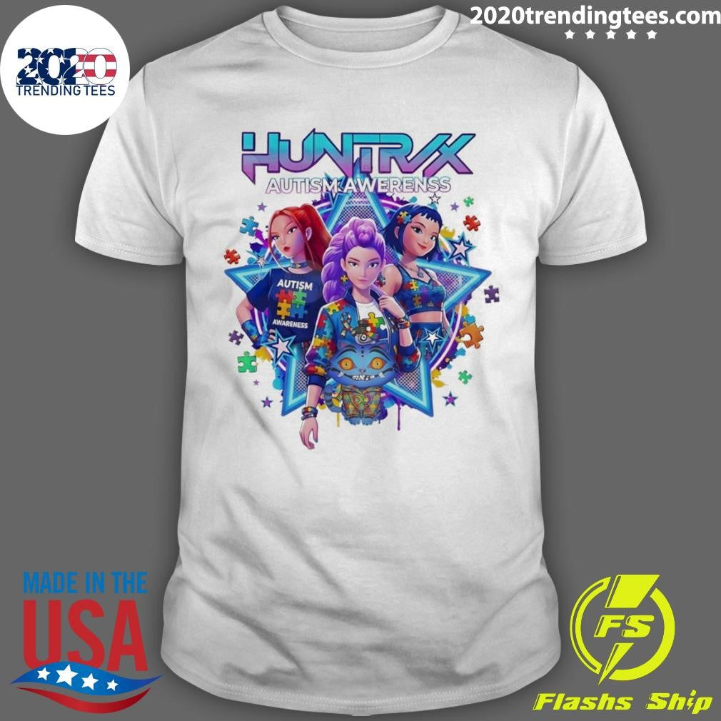 Huntrix Autism Awareness Demon Hunter K-pop 2026 Shirt Unisex T-shirt, Sweatshirt, Hoodie, Long Sleeve Tee - T-Shirt, Sweatshirt, Hoodie