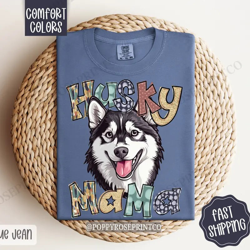 Husky Mama Comfort Colors Dog Mom Cute Mama T-Shirts, Hoodie, Sweatshirt - T-Shirt, Sweatshirt, Hoodie