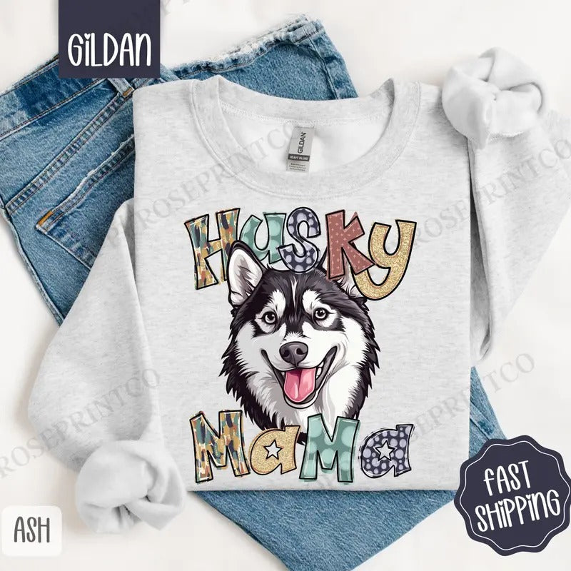 Husky Mama Mama Cute Dog Mom T-Shirts, Hoodie, Sweatshirt - T-Shirt, Sweatshirt, Hoodie