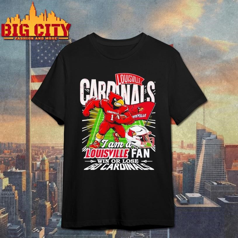 I Am A Louisville Cardinals Fans Win or Lose 2025 Vintage Shirt Unisex T-shirt, Sweatshirt, Hoodie, Long Sleeve Tee - T-Shirt, Sweatshirt, Hoodie