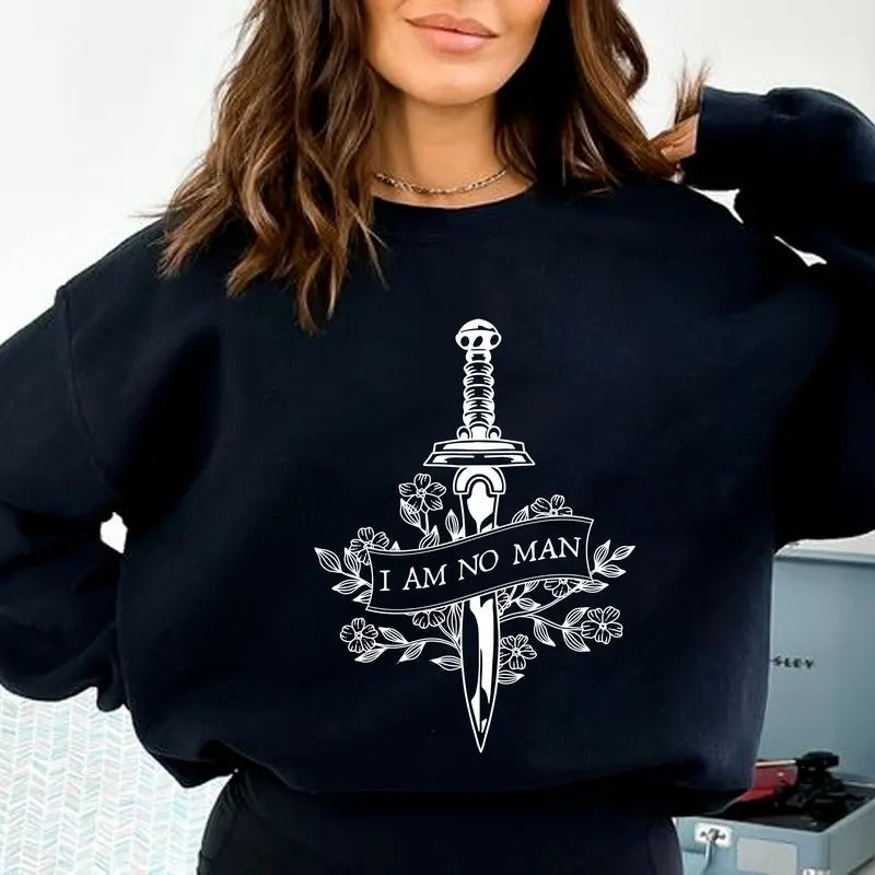I Am No Man Fantasy Book Reading Shirt Lord Rings Shirt Light Academia Book Lovers T-Shirts, Hoodie, Sweatshirt - T-Shirt, Sweatshirt, Hoodie