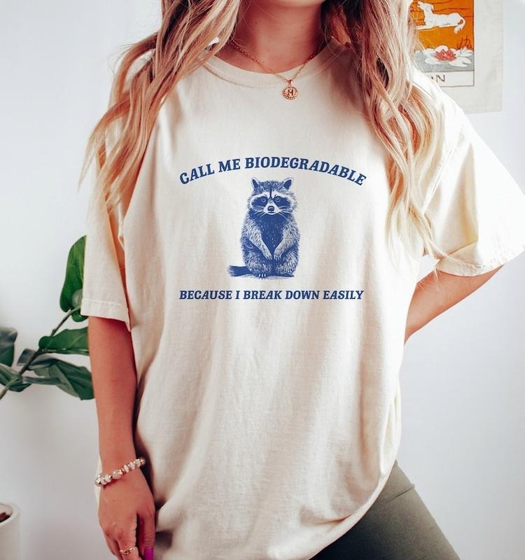I Break Down Easily Vintage Drawing Raccoon Meme Trash Panda Sarcastic T-Shirts, Hoodie, Sweatshirt - T-Shirt, Sweatshirt, Hoodie