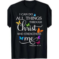 I Can Do All Things Through Christ Butterfly Art Religious Made USA T-Shirts, Hoodie, Sweatshirt - T-Shirt, Sweatshirt, Hoodie