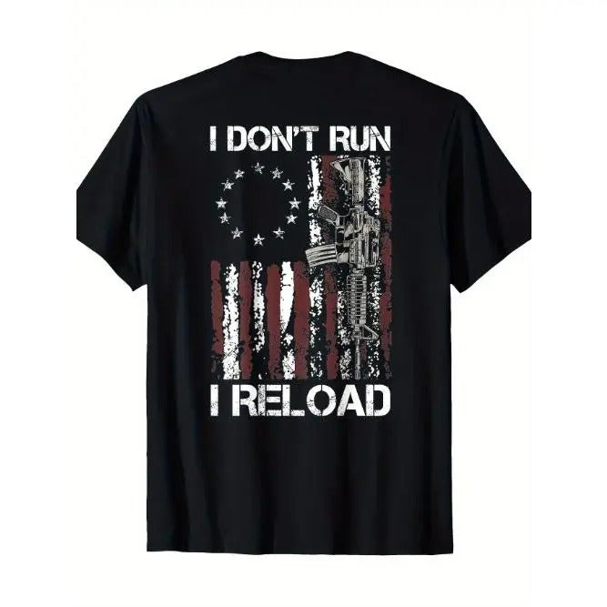 I Don'T Run I Reload Gun American Flag Patriots Made USA T-Shirts, Hoodie, Sweatshirt - T-Shirt, Sweatshirt, Hoodie