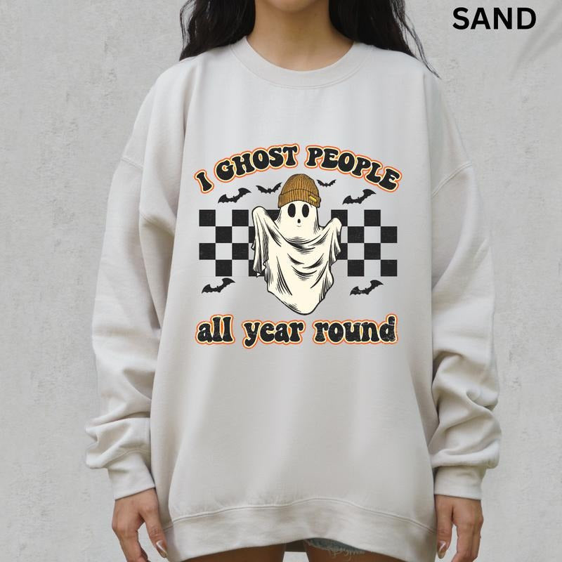 I Ghost People Year Round Halloween Booklover Halloween Cotton Spooky Season T-Shirts, Hoodie, Sweatshirt - T-Shirt, Sweatshirt, Hoodie