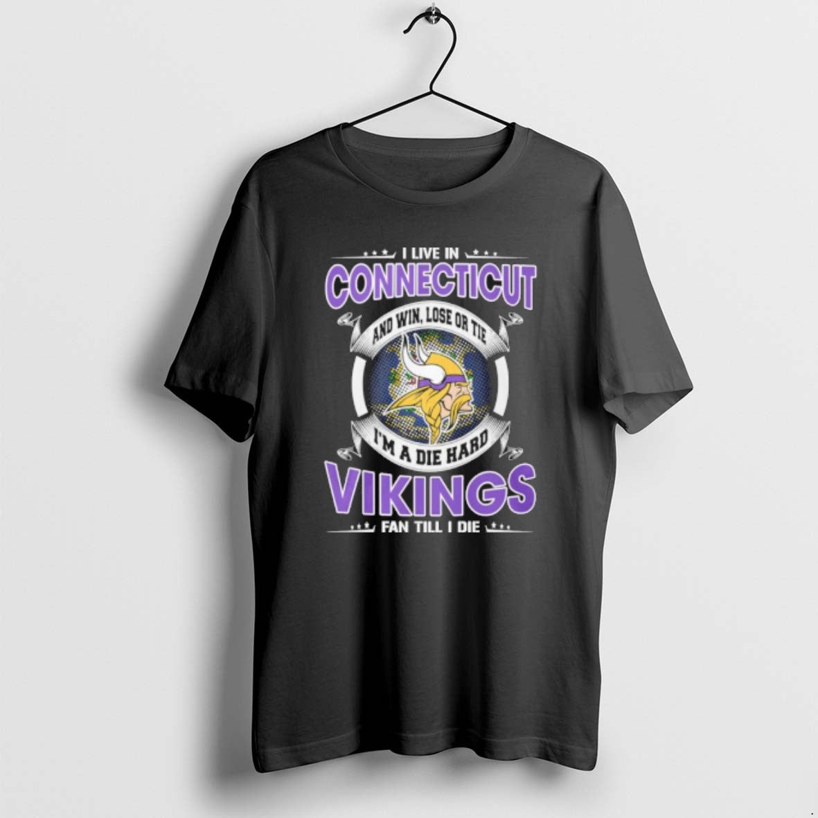 I Live Connecticut Win Lose Tie Im Die Hard Minnesota Vikings T-Shirts, Hoodie, Sweatshirt - T-Shirt, Sweatshirt, Hoodie