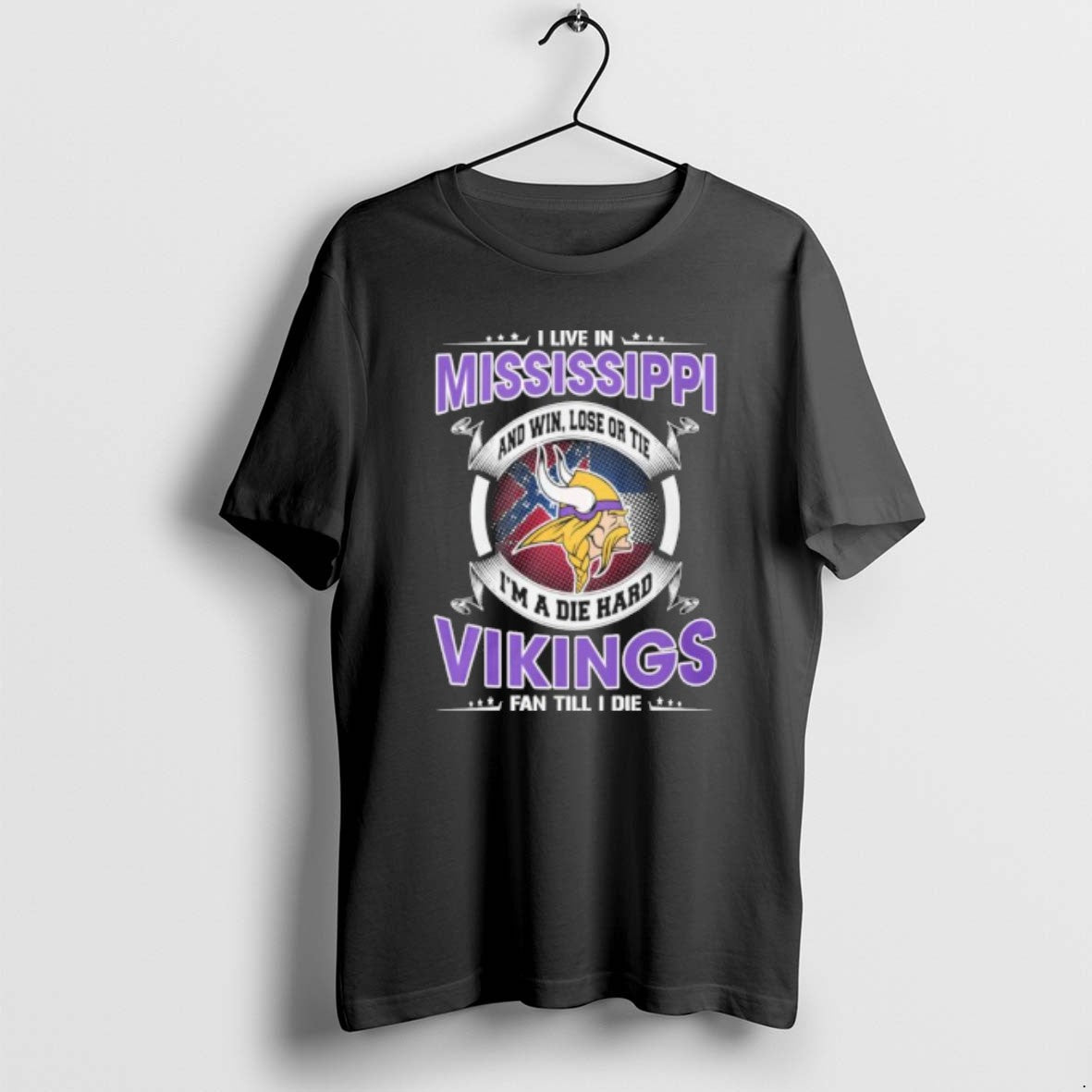 I Live Mississippi Win Lose Tie Im Die Hard Minnesota Vikings T-Shirts, Hoodie, Sweatshirt - T-Shirt, Sweatshirt, Hoodie