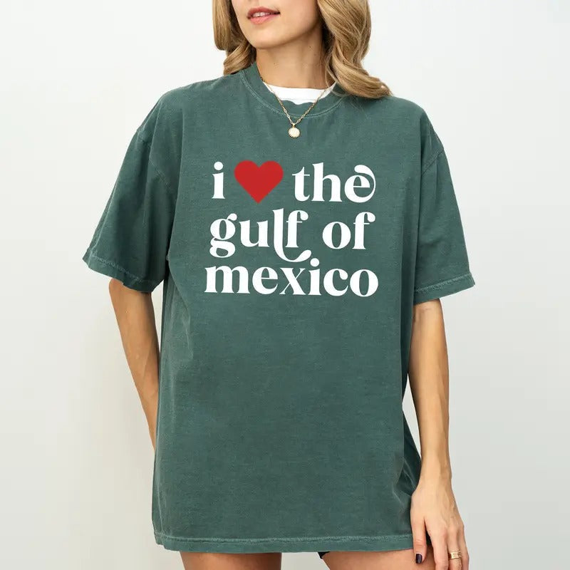 I Love Gulf Mexico Comfort Colors Shirt Retro Sunset Gulf Forever Map Lover Shirt Mexico T-Shirts, Hoodie, Sweatshirt - T-Shirt, Sweatshirt, Hoodie