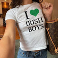 I Love Irish Baby Y2K St Paddy Baby St Patricks Day Fitted Y2K Top 90s Coquette Baby T-Shirts, Hoodie, Sweatshirt - T-Shirt, Sweatshirt, Hoodie