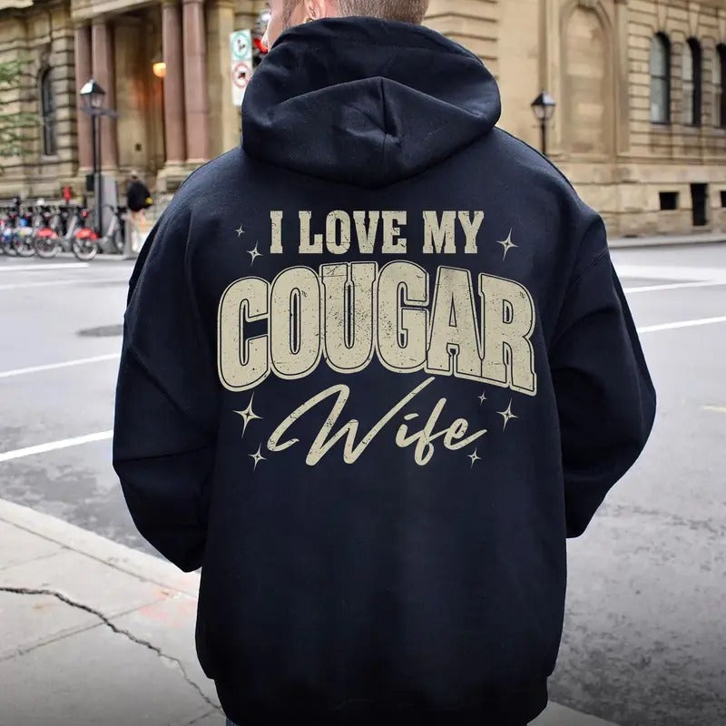 I Love My Cougar Wife Husband Cougar Girlfriend I Heart Being Cougar Valentine Him T-Shirts, Hoodie, Sweatshirt - T-Shirt, Sweatshirt, Hoodie