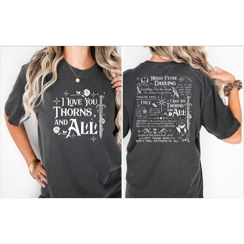 I Love Thorns All Shirt Hello Feyre Darling Shirt Night Court Illyrians Court Thorns Roses T-Shirts, Hoodie, Sweatshirt - T-Shirt, Sweatshirt, Hoodie