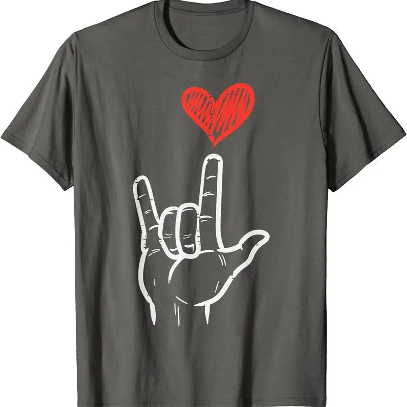 I Love You Hand Sign ASL Heart Cotton Size S 5XL T-Shirts, Hoodie, Sweatshirt - T-Shirt, Sweatshirt, Hoodie