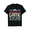 I Paused My Game Be Here" Breathable Cotton Casual Crew Neck Machine Washable Perfect Parents Grandparents & Friends All Seasons Made USA T-Shirts, Hoodie, Sweatshirt - T-Shirt, Sweatshirt, Hoodie