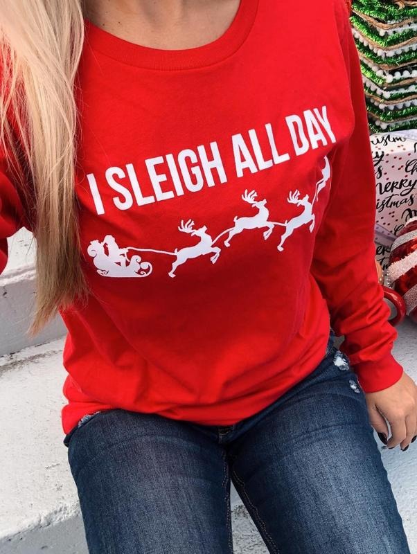 I Sleigh All Day Long Sleeve T-Shirts, Hoodie, Sweatshirt - T-Shirt, Sweatshirt, Hoodie
