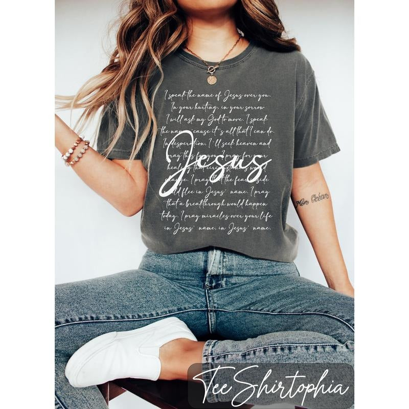 I Speak Name Jesus Shirt Christian Shirt Bible Verse Shirt Faith Church Shirts T-Shirts, Hoodie, Sweatshirt - T-Shirt, Sweatshirt, Hoodie