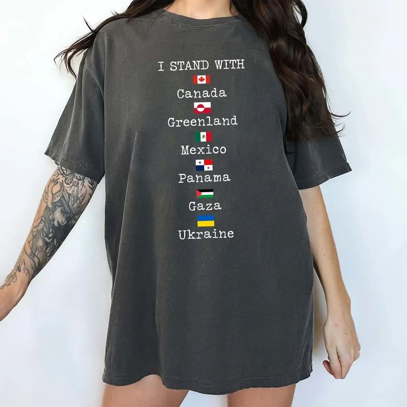I Stand Canada Greenland Mexico Comfort Colors Shirt Support Panama Gaza Ukraine Anti MAGA Liberal Her T-Shirts, Hoodie, Sweatshirt - T-Shirt, Sweatshirt, Hoodie