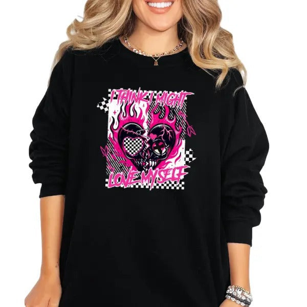 'I Think I Might Love Myself' Punk Rocker Alt Fit Grunge Goth T-Shirts, Hoodie, Sweatshirt - T-Shirt, Sweatshirt, Hoodie
