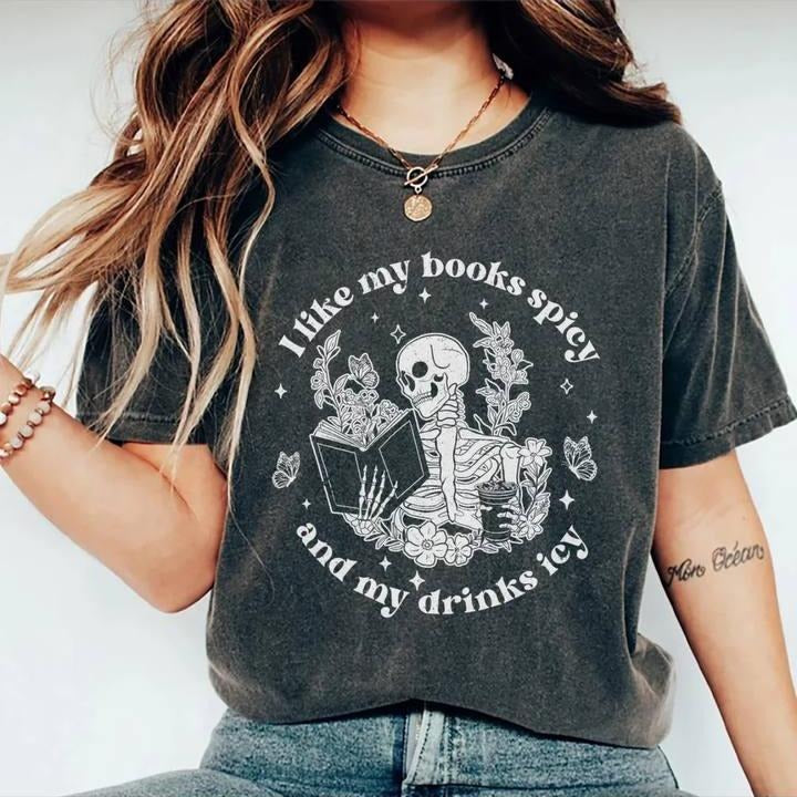 I Like My Books My Drinks Icy Shirt Books Lover Iced Drinks Lover Reading Soft Fabric Comfort Color Bookish Shirt T-Shirts, Hoodie, Sweatshirt - T-Shirt, Sweatshirt, Hoodie