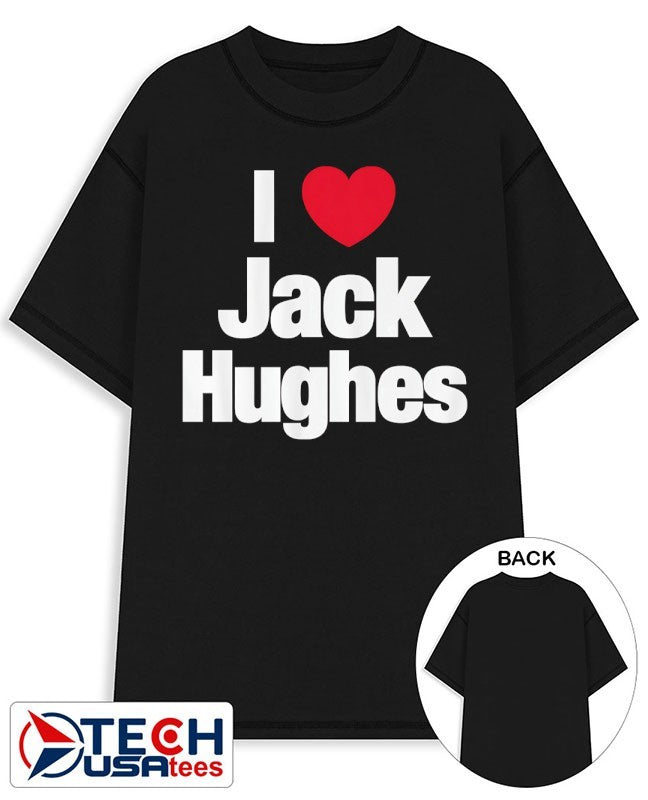 I love Jack Hughes Team USA Hockey shirt Unisex T-shirt, Sweatshirt, Hoodie, Long Sleeve Tee - T-Shirt, Sweatshirt, Hoodie