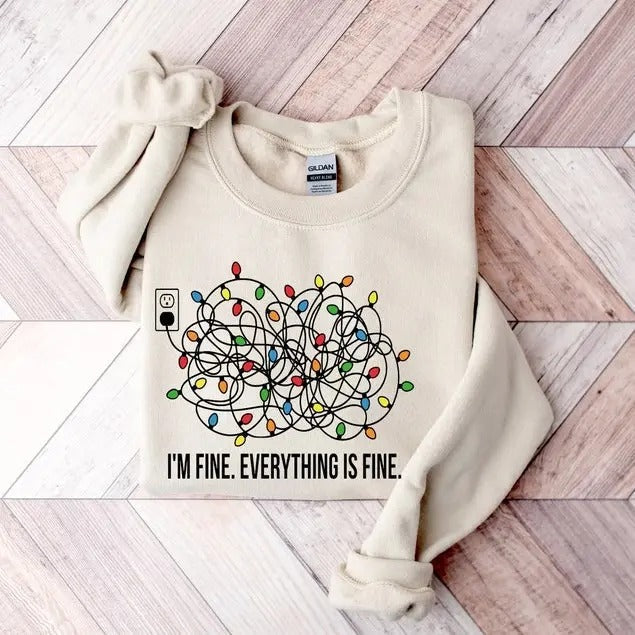 I'M Fine Everything Is Fine Lights T-Shirts, Hoodie, Sweatshirt - T-Shirt, Sweatshirt, Hoodie
