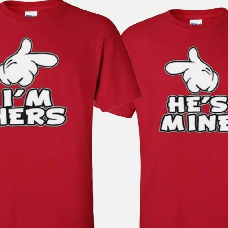 I'M Hers He'S Mine Valentine Couple Matching Funny Cute T-Shirts, Hoodie, Sweatshirt - T-Shirt, Sweatshirt, Hoodie