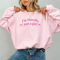I'M Literally Just Girl Funny Girly Cute Tops Pink Coquette Bow I'M Just Girl Sarcastic Printed Casual Tops Womenswear Soft Fabric Relaxed Chic T-Shirts, Hoodie, Sweatshirt - T-Shirt, Sweatshirt, Hoodie