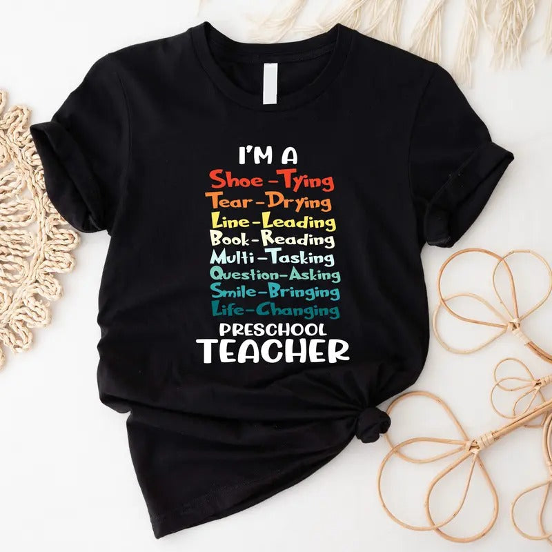 I'M Preschool Teacher Shirt New Teacher Matching Preschool Crew Back School Shirt Teacher Appreciation Teacher'S Day Short Sleeve T-Shirts, Hoodie, Sweatshirt - T-Shirt, Sweatshirt, Hoodie