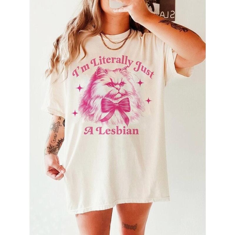 I'M Literally Just Lesbian Sapphic Shirt Retro Lesbian Shirt Funny Lesbian Funny Lesbian Shirt Live Laugh Lesbian Butch T-Shirts, Hoodie, Sweatshirt - T-Shirt, Sweatshirt, Hoodie