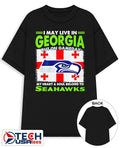 I may live in Georgia but on gameday my heart and soul belong to the Seahawks shirt Unisex T-shirt, Sweatshirt, Hoodie, Long Sleeve Tee - T-Shirt, Sweatshirt, Hoodie