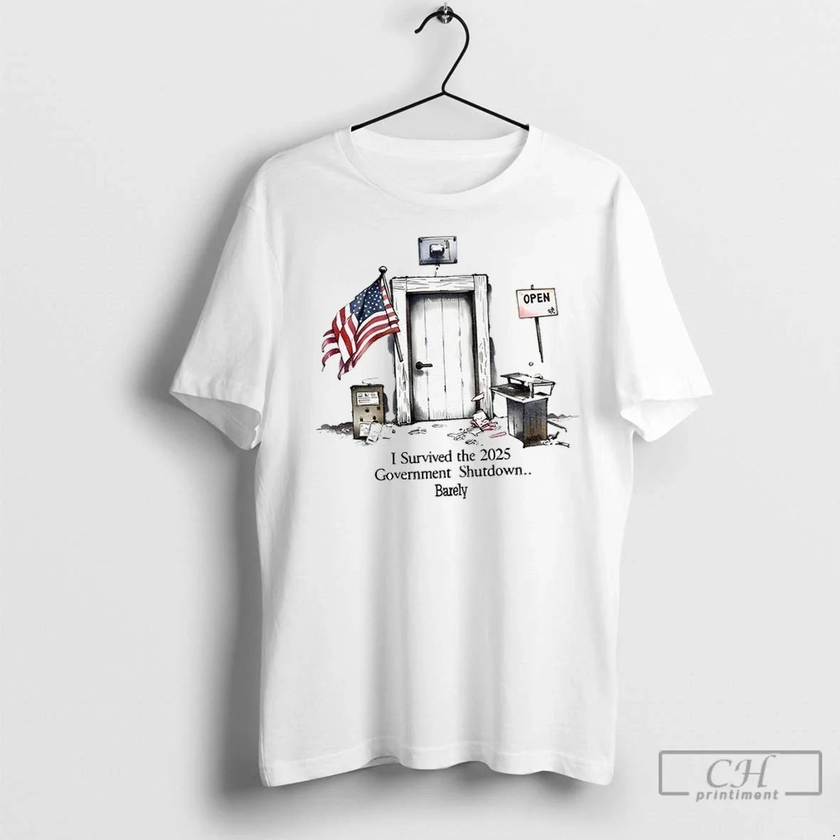 I Survived The 2025 Government Shutdown T Shirts Unisex T-shirt, Sweatshirt, Hoodie, Long Sleeve Tee - T-Shirt, Sweatshirt, Hoodie