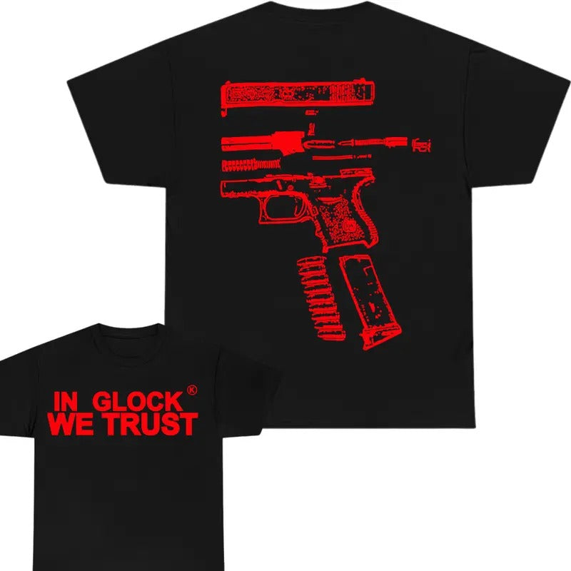 GLOCK WE TRUST 2 Side Menswear Top Full Color Red T-Shirts, Hoodie, Sweatshirt - T-Shirt, Sweatshirt, Hoodie