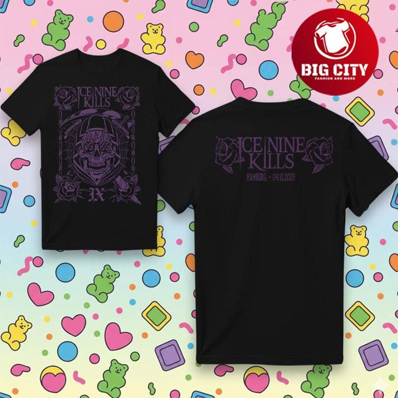 Ice Nine Kills Dec 04 2025 Hamburg DE Germany Two Sided Shirt Unisex T-shirt, Sweatshirt, Hoodie, Long Sleeve Tee - T-Shirt, Sweatshirt, Hoodie