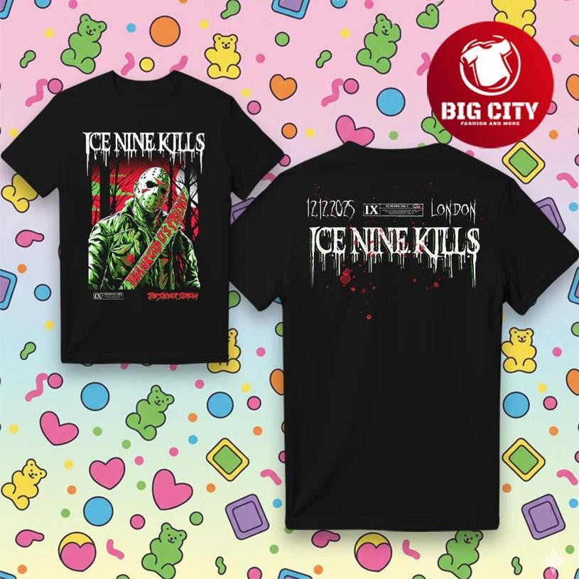 Ice Nine Kills Dec 12 14 2025 London UK Two Sided Shirt Unisex T-shirt, Sweatshirt, Hoodie, Long Sleeve Tee - T-Shirt, Sweatshirt, Hoodie