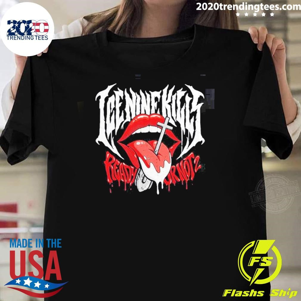 Ice Nine Kills Grave Diggler X Ready Or Not 2 Here I Come Merch Tongue Shovel Shirt Unisex T-shirt, Sweatshirt, Hoodie, Long Sleeve Tee - T-Shirt, Sweatshirt, Hoodie