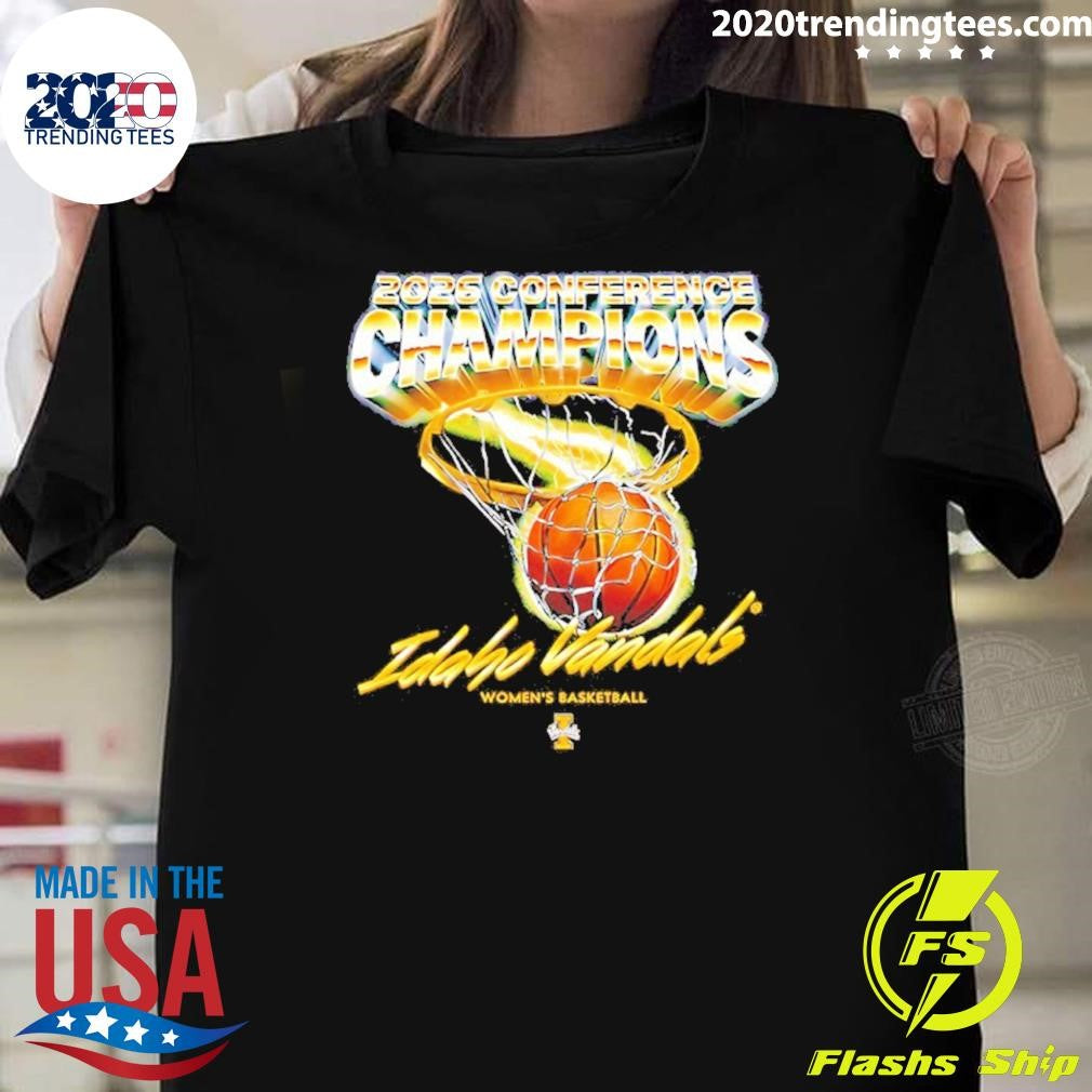 Idaho Vandals Womens Basketball 2026 Conference Champions Shirt Unisex T-shirt, Sweatshirt, Hoodie, Long Sleeve Tee - T-Shirt, Sweatshirt, Hoodie