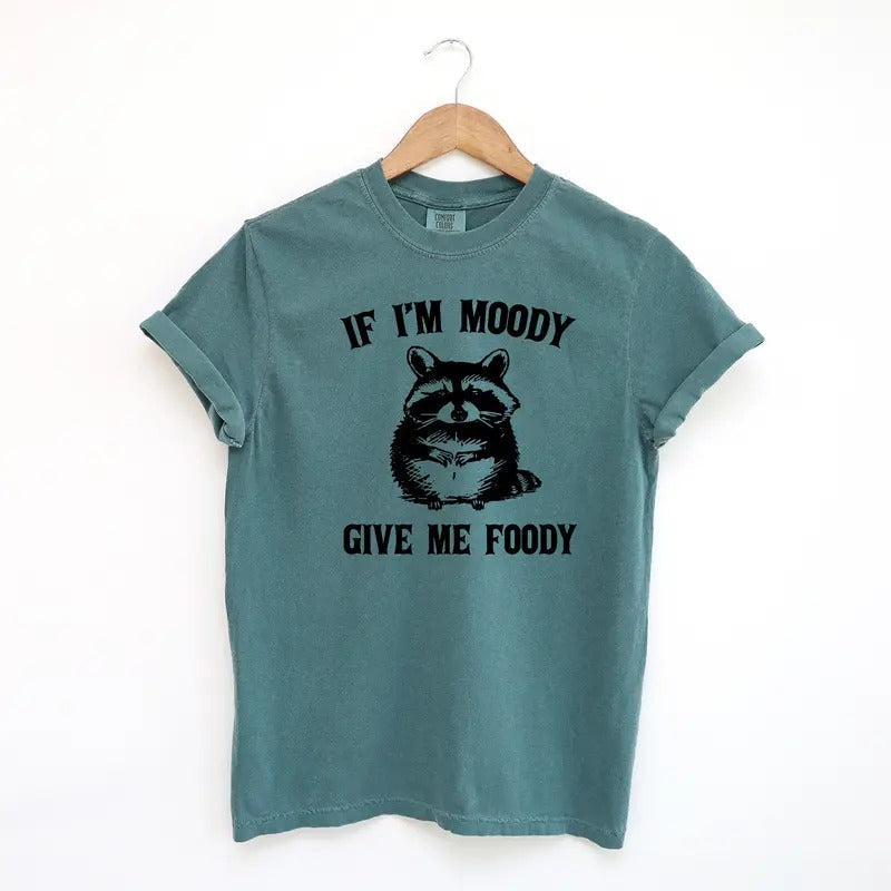 If I'M Moody Give Me Foody Funny Shirt Funny Raccoon Comfort Colors Shirt T-Shirts, Hoodie, Sweatshirt - T-Shirt, Sweatshirt, Hoodie