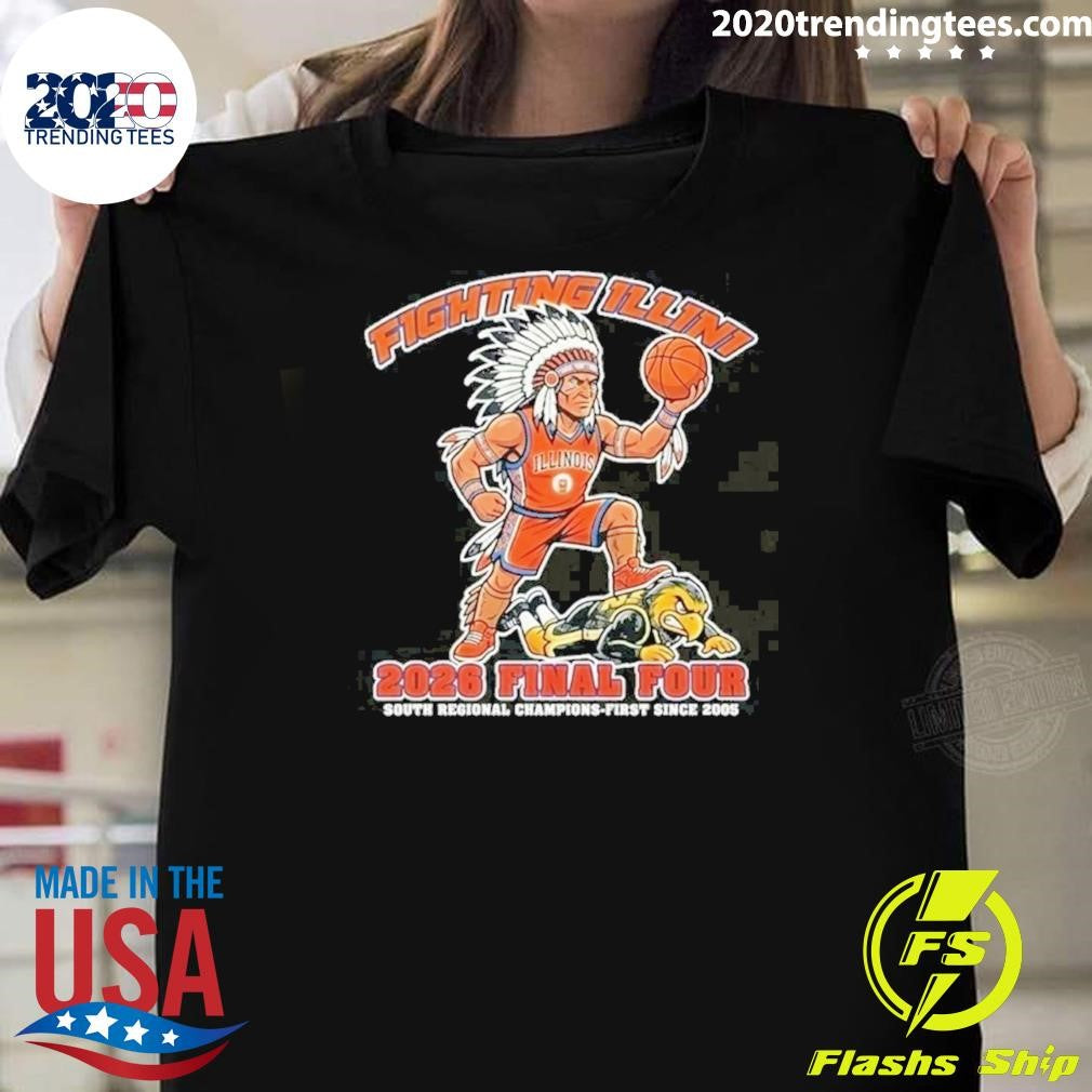 Illinois Fighting Illini Mens Basketball Beat Iowa Hawkeyes 2026 Final Four Regional Champions Shirt - T-Shirt, Sweatshirt, Hoodie