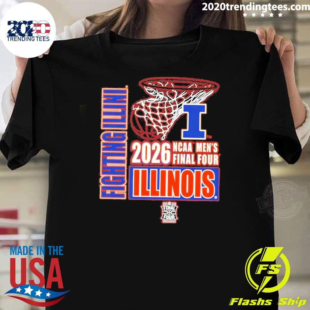 Illinois Fighting Illini Mens Basketball Ncaa Mens Final Four 2026 Shirt Unisex T-shirt, Sweatshirt, Hoodie, Long Sleeve Tee - T-Shirt, Sweatshirt, Hoodie