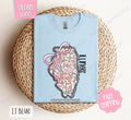 Illinois Gildan Cute Illinois State Shirt Illinois Floral Bow T-Shirts, Hoodie, Sweatshirt - T-Shirt, Sweatshirt, Hoodie