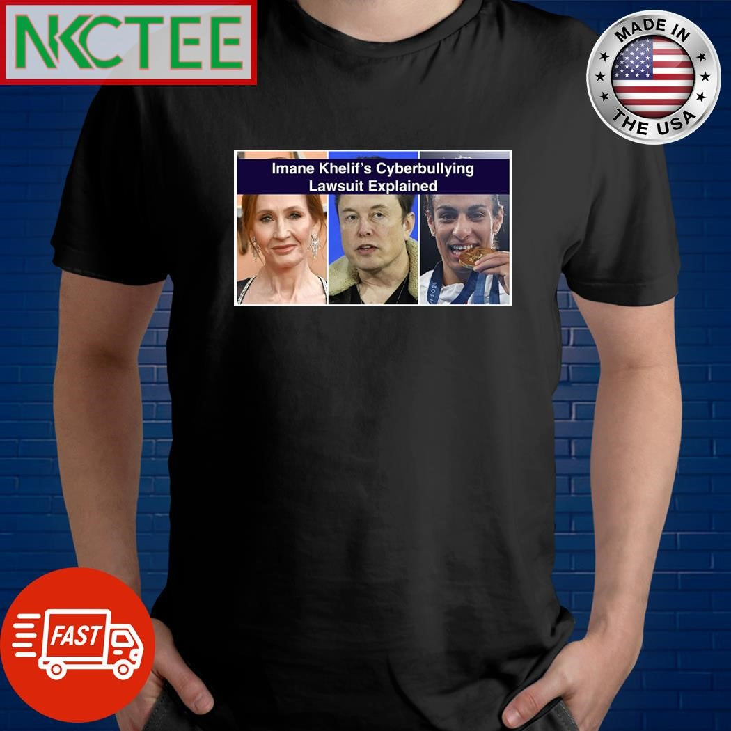 Imane Khelif Cyberbullying Lawsuit Explained Elon Musk shirt Unisex T-shirt, Sweatshirt, Hoodie, Long Sleeve Tee - T-Shirt, Sweatshirt, Hoodie