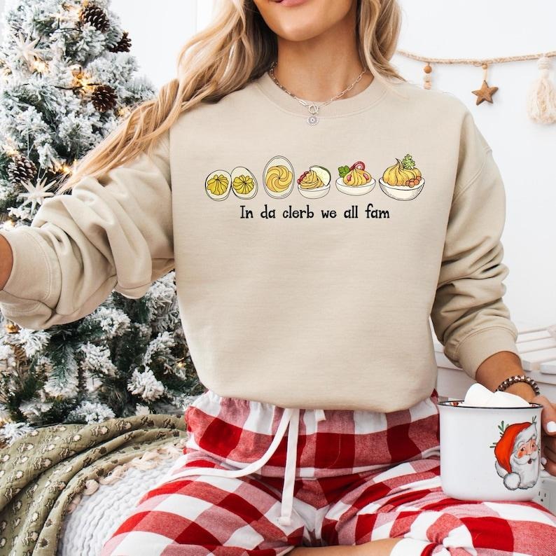 Da Clerb We All Fam Deviled Eggs Thanksgiving Funny Devil Egg Shirt Thanksgiving Dinner Funny Thanksgiving T-Shirts, Hoodie, Sweatshirt - T-Shirt, Sweatshirt, Hoodie